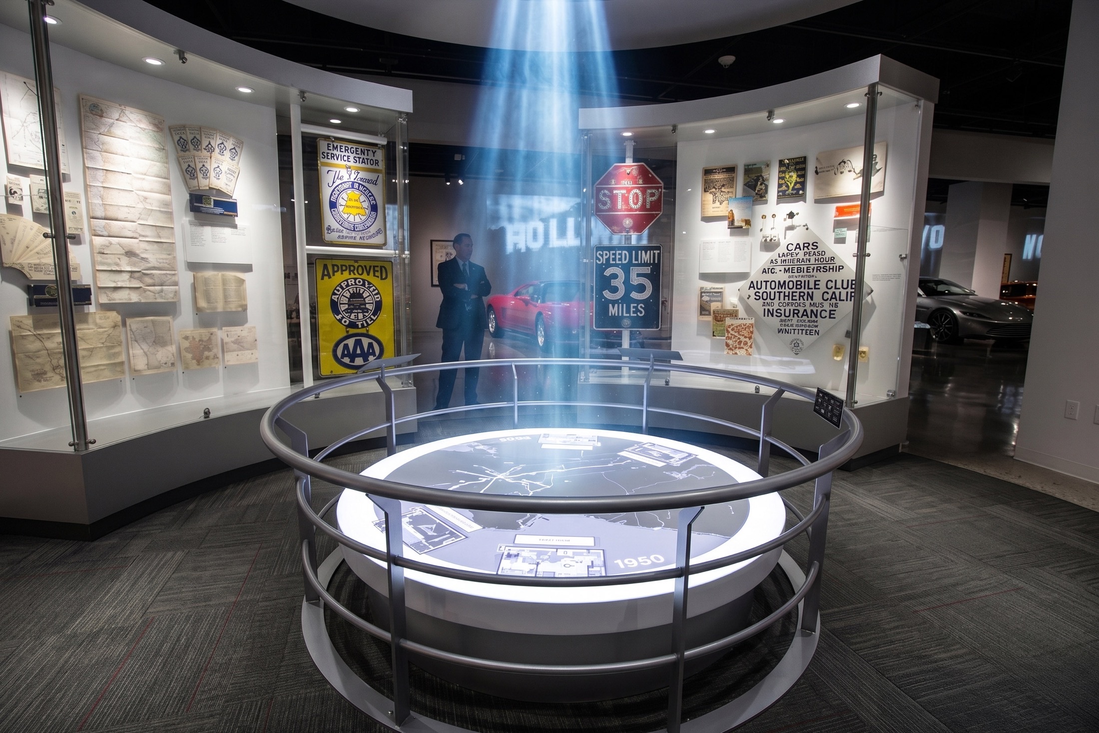 Petersen Automotive Museum exhibit interaction detail